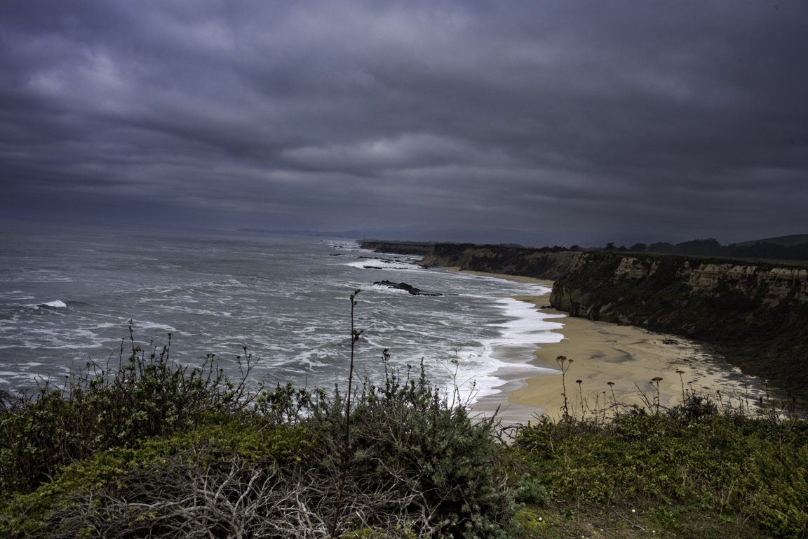 Looking North at Half Moon Bay with Mavericks in the background.